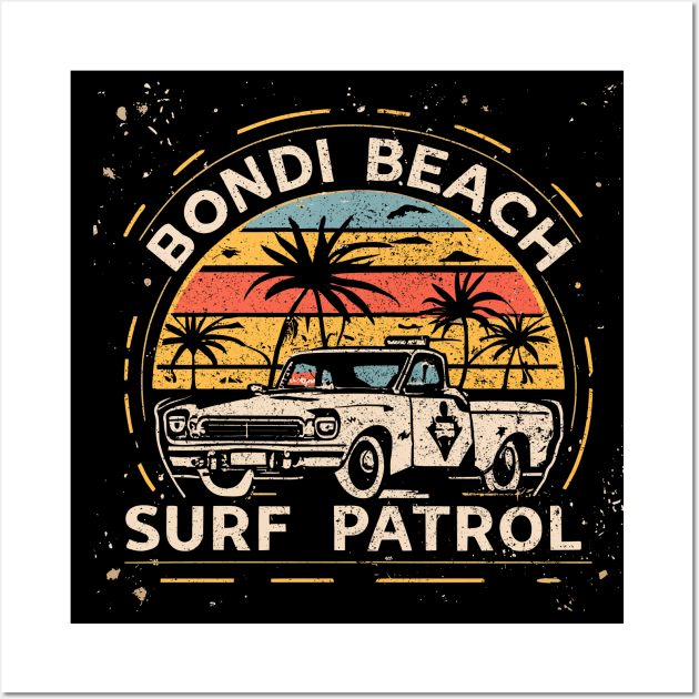 Bondi Beach Surf Patrol Wall Art by Tezatoons